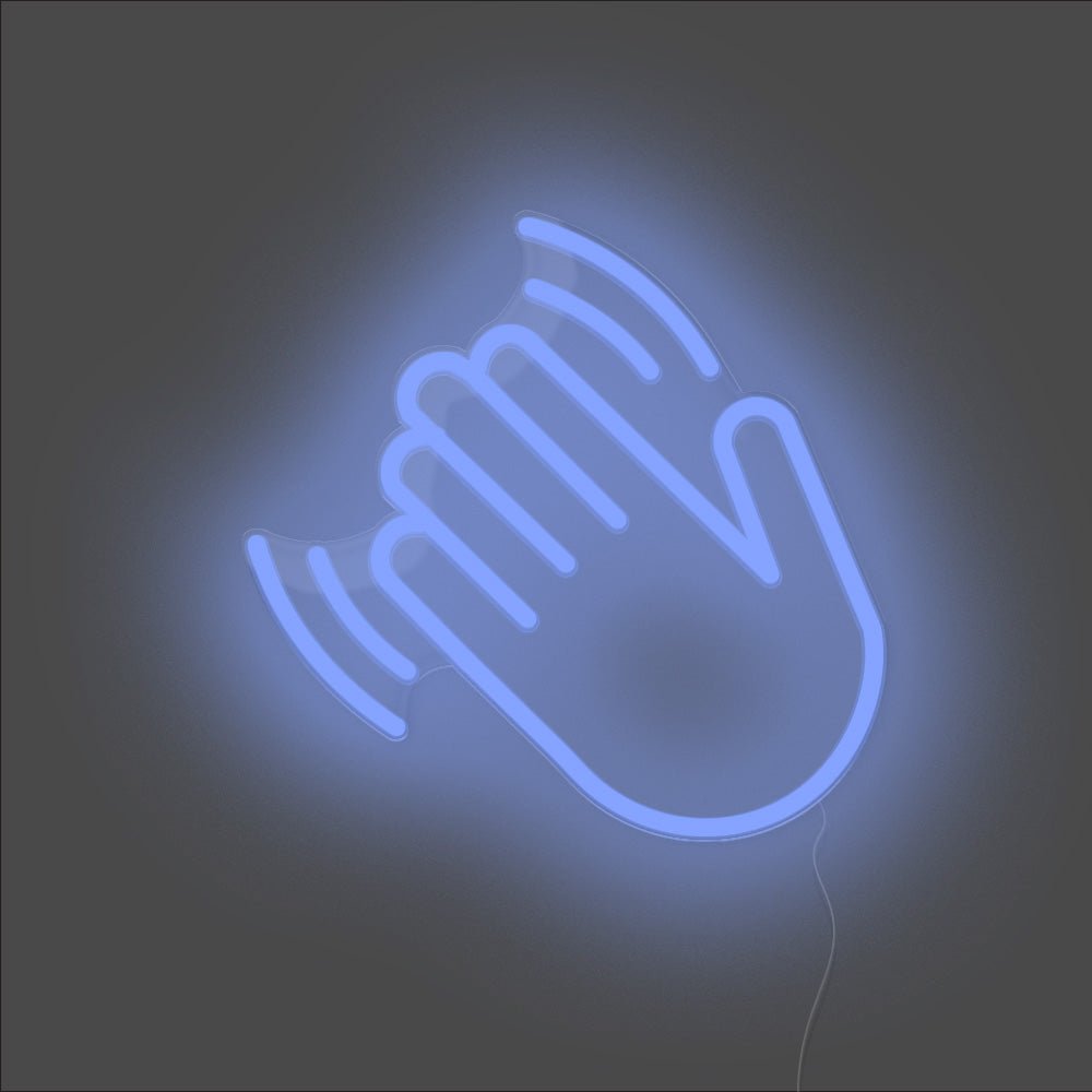 Hand Wave Neon Sign - Unrivaled Neon - Blue #color_blue
