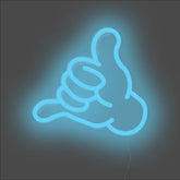 Hang Loose Neon Sign - Unrivaled Neon - Light Blue #color_light blue