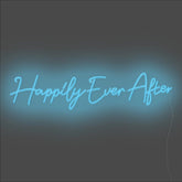 Happily Ever After Neon Sign - Unrivaled Neon - Light Blue #color_light blue
