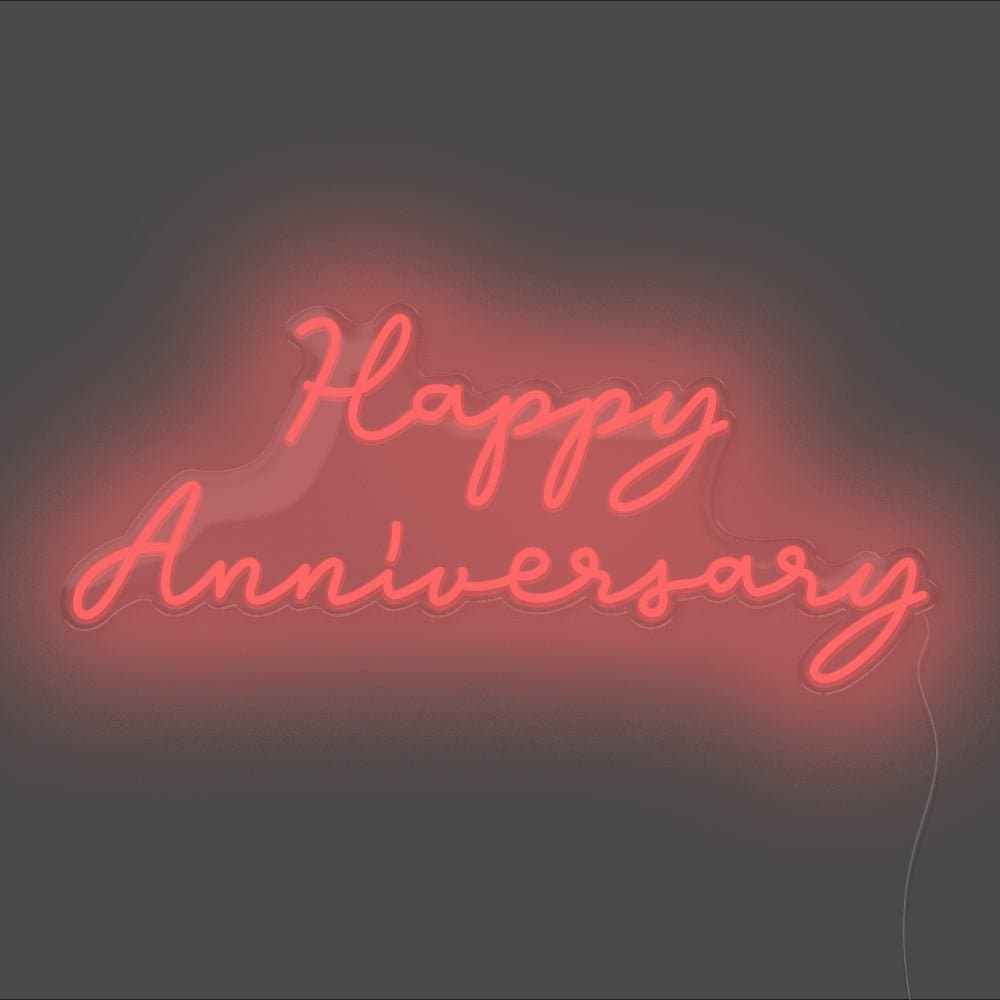 Happy Anniversary Neon Sign - Unrivaled Neon - Red #color_red