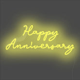 Happy Anniversary Neon Sign - Unrivaled Neon - Yellow #color_yellow