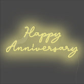 Happy Anniversary Neon Sign - Unrivaled Neon - Lemon Yellow #color_lemon yellow