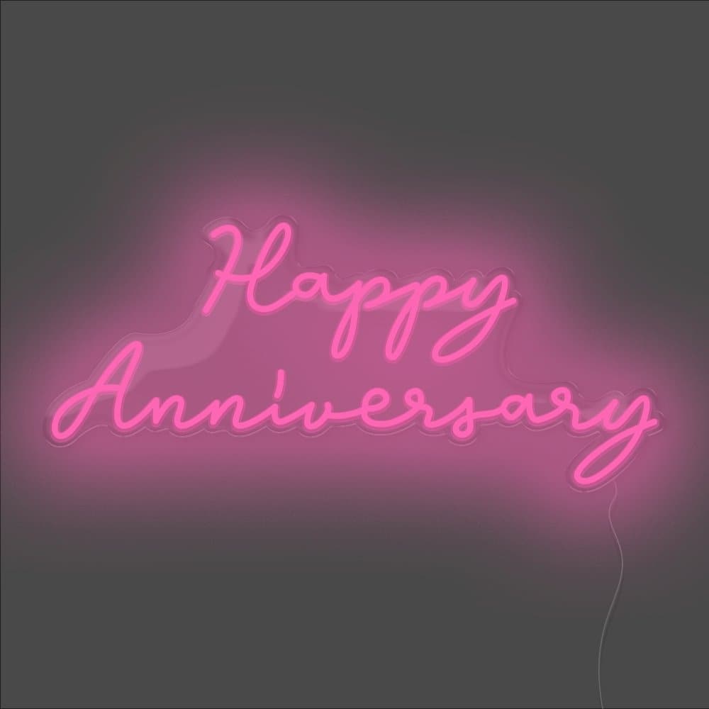 Happy Anniversary Neon Sign - Unrivaled Neon - Pink #color_pink