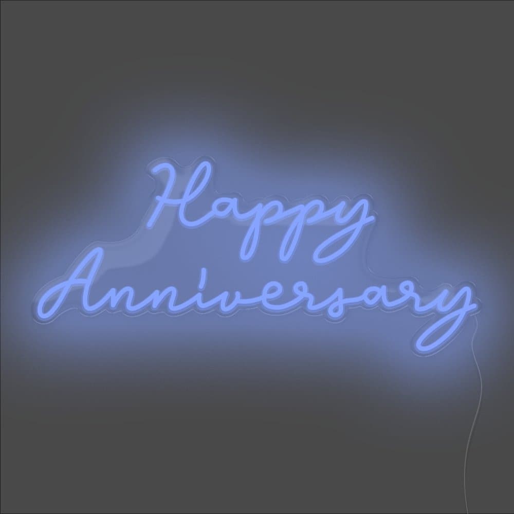 Happy Anniversary Neon Sign - Unrivaled Neon - Blue #color_blue