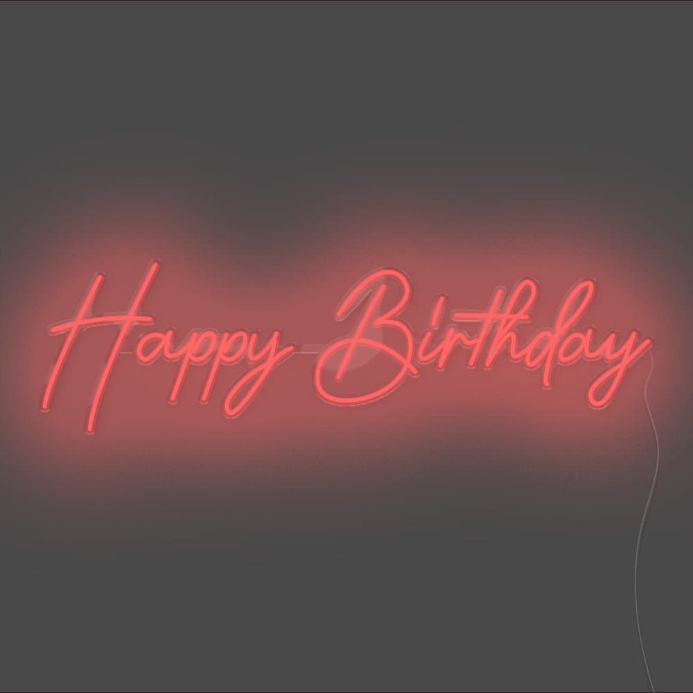 Happy Birthday Celebration Neon Sign - Unrivaled Neon - Red #color_red