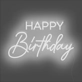 Happy Birthday Neon Sign - Unrivaled Neon - White #color_white