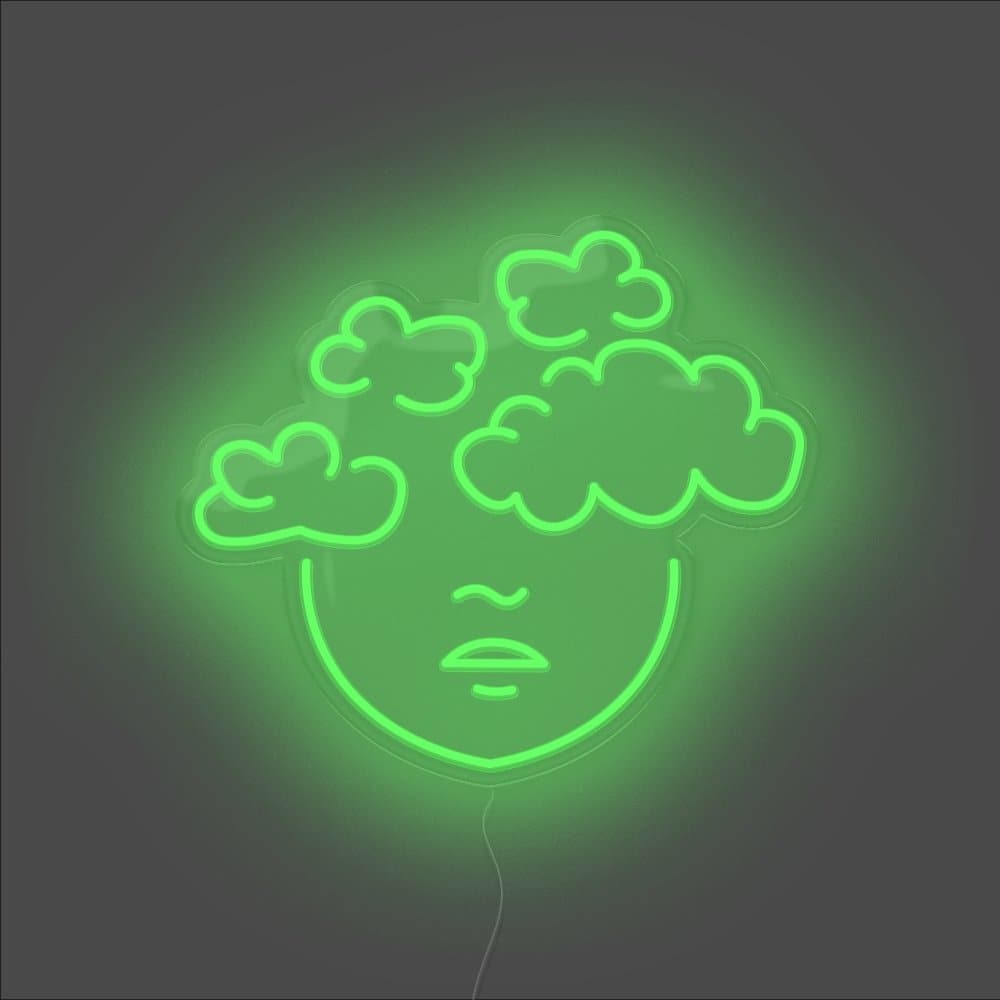 Head In The Clouds Neon Sign - Unrivaled Neon - Green #color_green