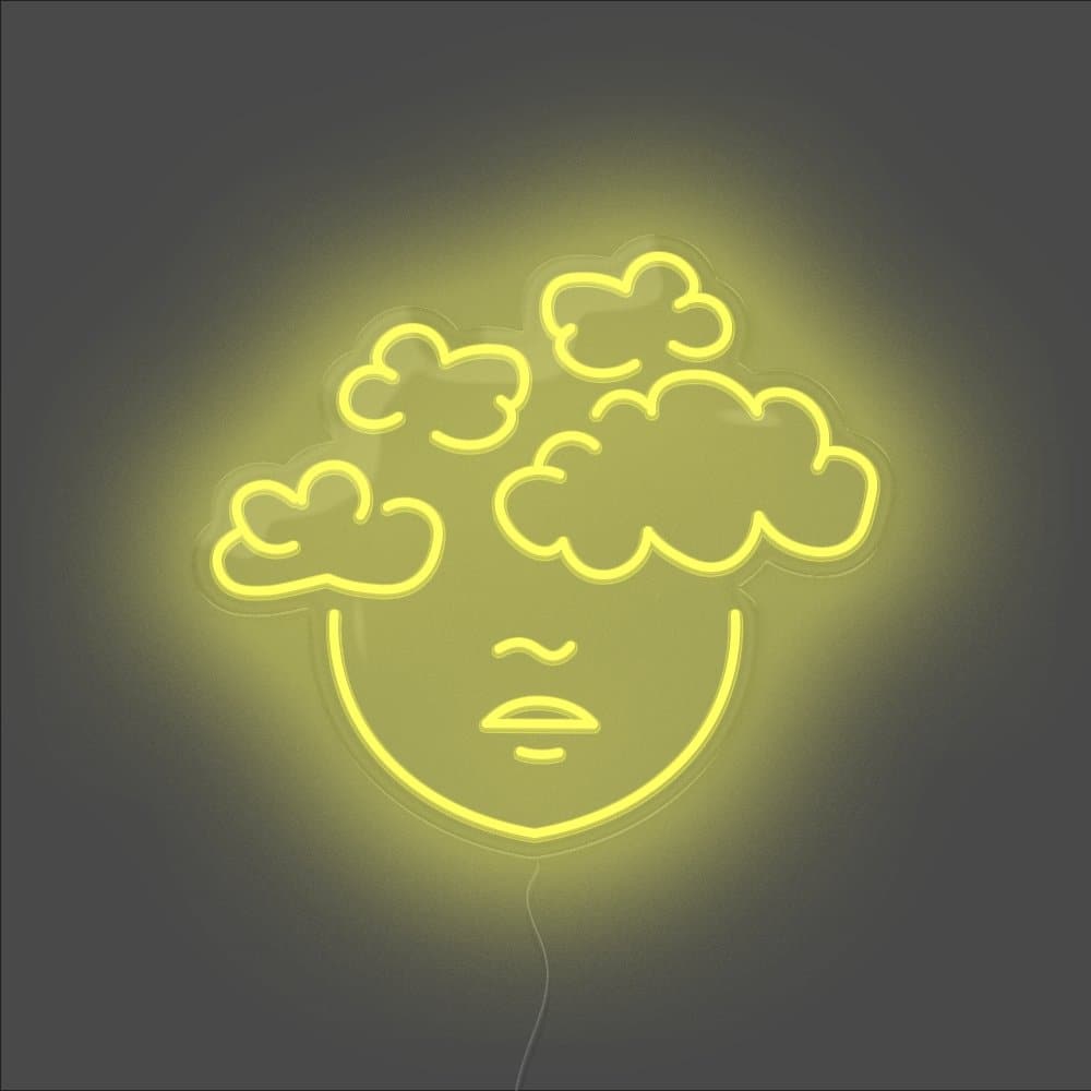 Head In The Clouds Neon Sign - Unrivaled Neon - Yellow #color_yellow
