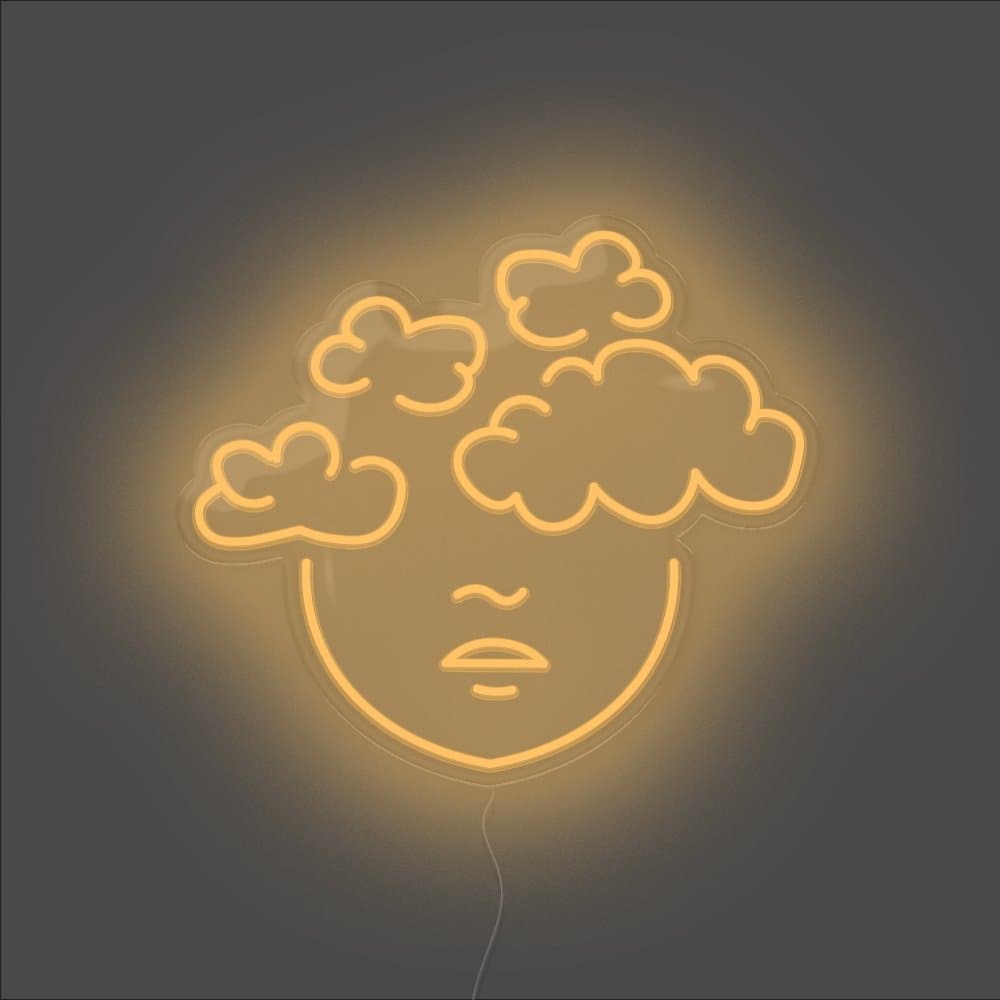Head In The Clouds Neon Sign - Unrivaled Neon - Orange #color_orange