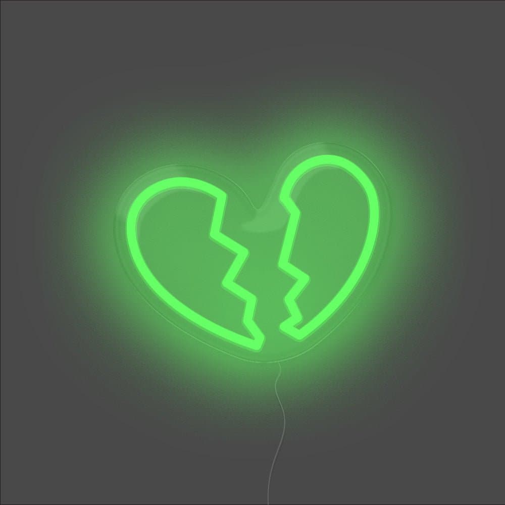 Heart Break Neon Sign - Unrivaled Neon - Green #color_green