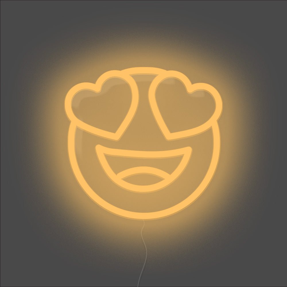 Heart Eyes Emoji Neon Sign - Unrivaled Neon - Orange #color_orange