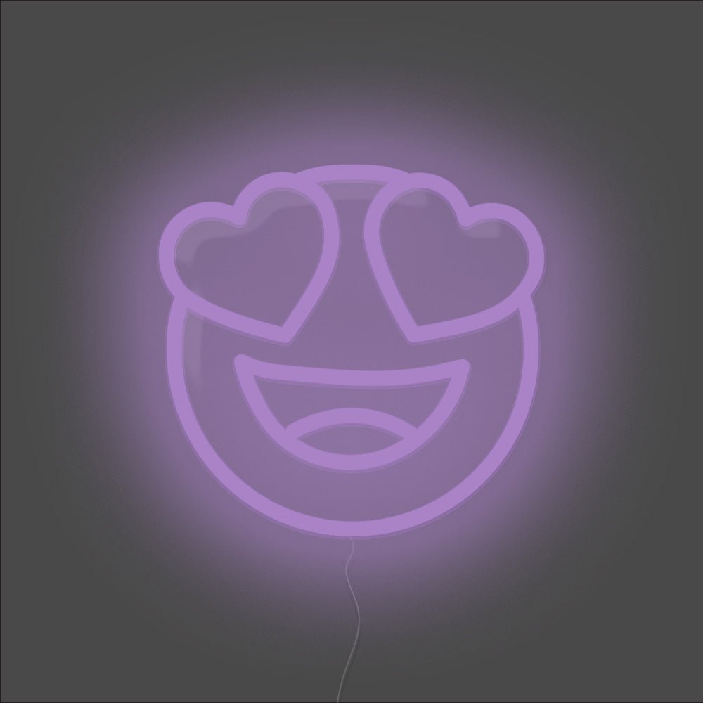 Heart Eyes Emoji Neon Sign - Unrivaled Neon - Purple #color_purple