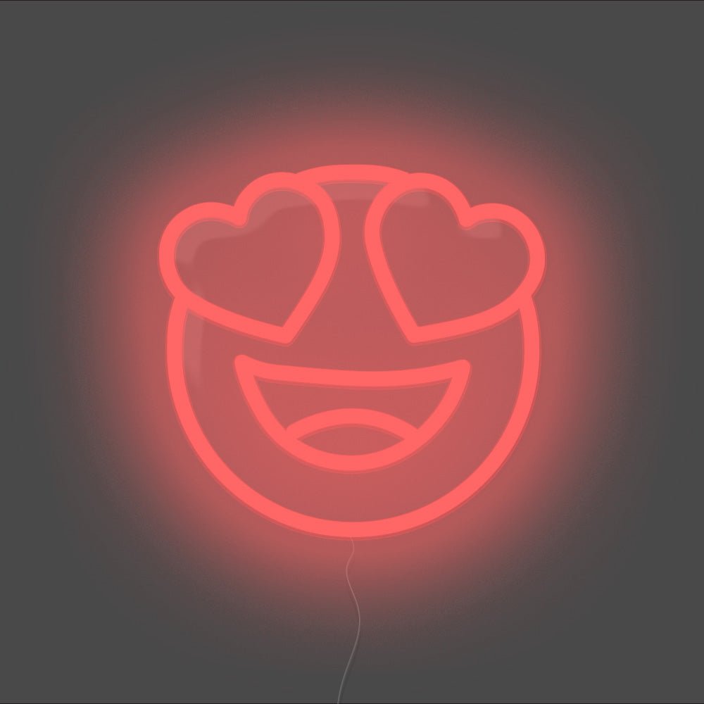 Heart Eyes Emoji Neon Sign - Unrivaled Neon - Red #color_red