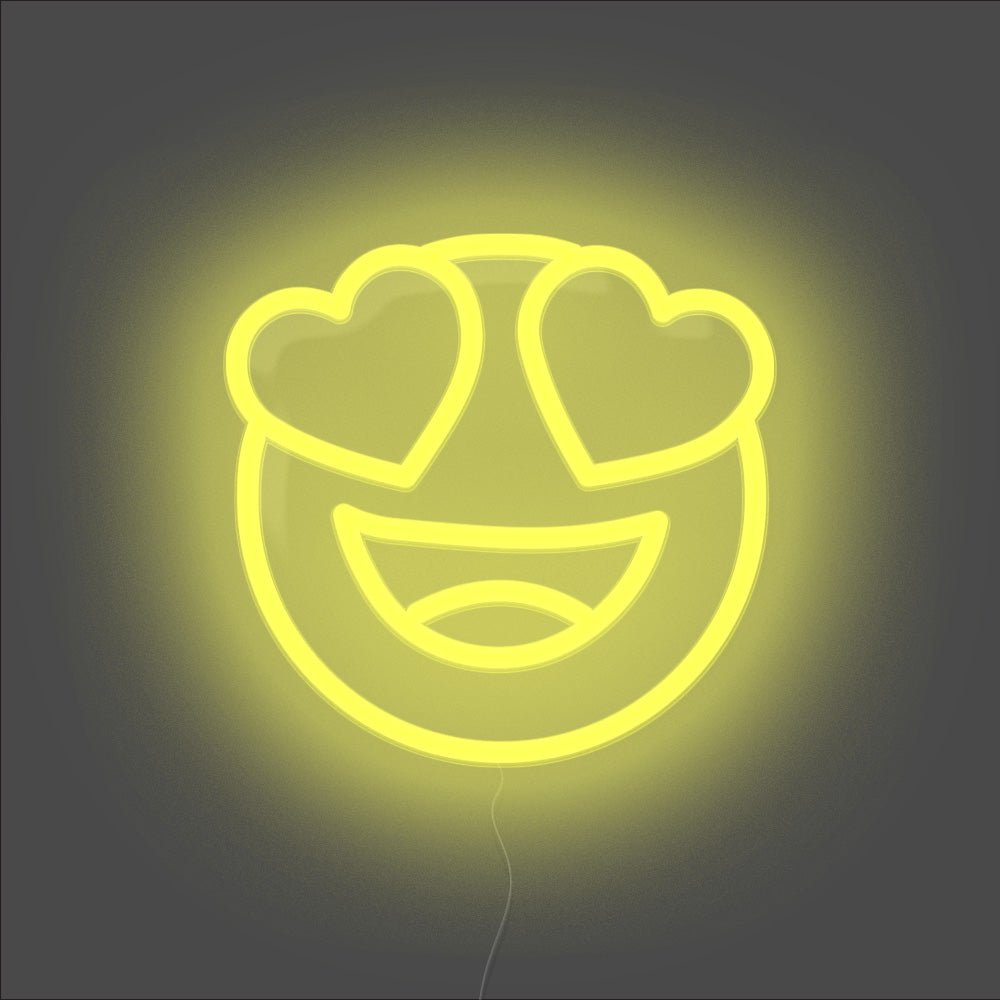 Heart Eyes Emoji Neon Sign - Unrivaled Neon - Yellow #color_yellow
