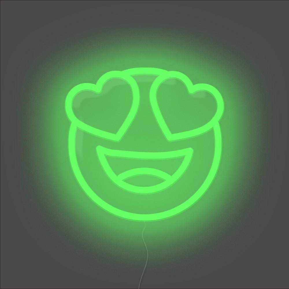 Heart Eyes Emoji Neon Sign - Unrivaled Neon - Green #color_green