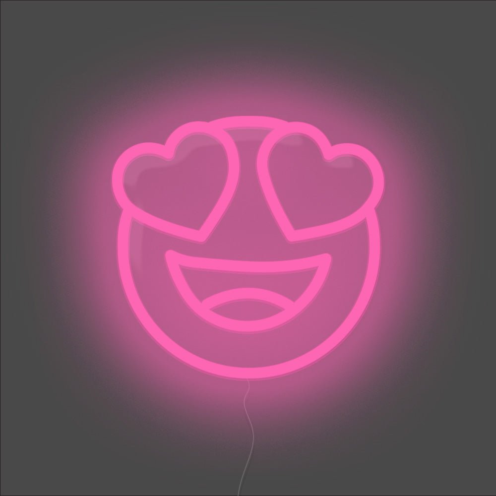 Heart Eyes Emoji Neon Sign - Unrivaled Neon - Pink #color_pink
