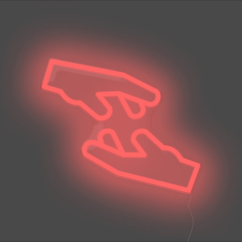 Helping Hand Neon Sign - Unrivaled Neon - Red #color_red
