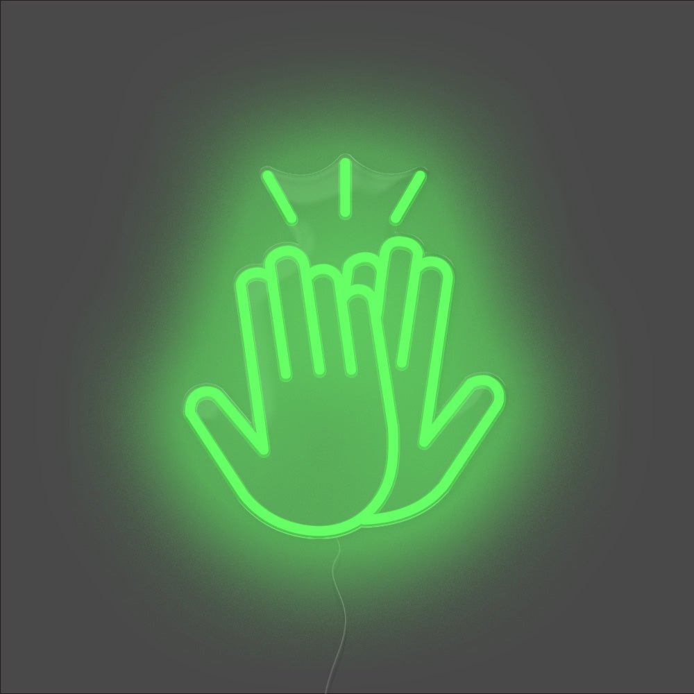 High Five Neon Sign - Unrivaled Neon - Green #color_green