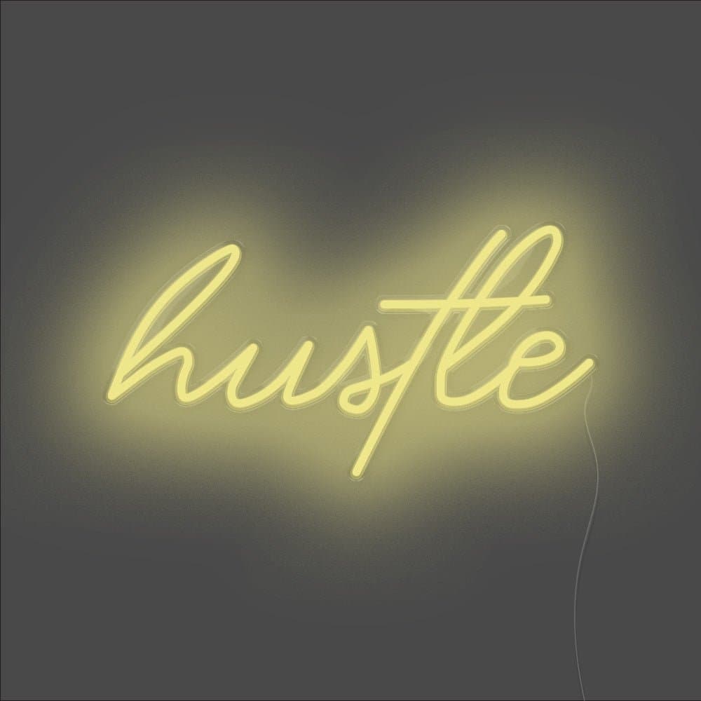 Hustle Neon Sign - Unrivaled Neon - Lemon Yellow #color_lemon yellow