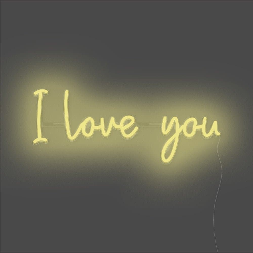 I Love You Neon Sign - Unrivaled Neon - Lemon Yellow #color_lemon yellow