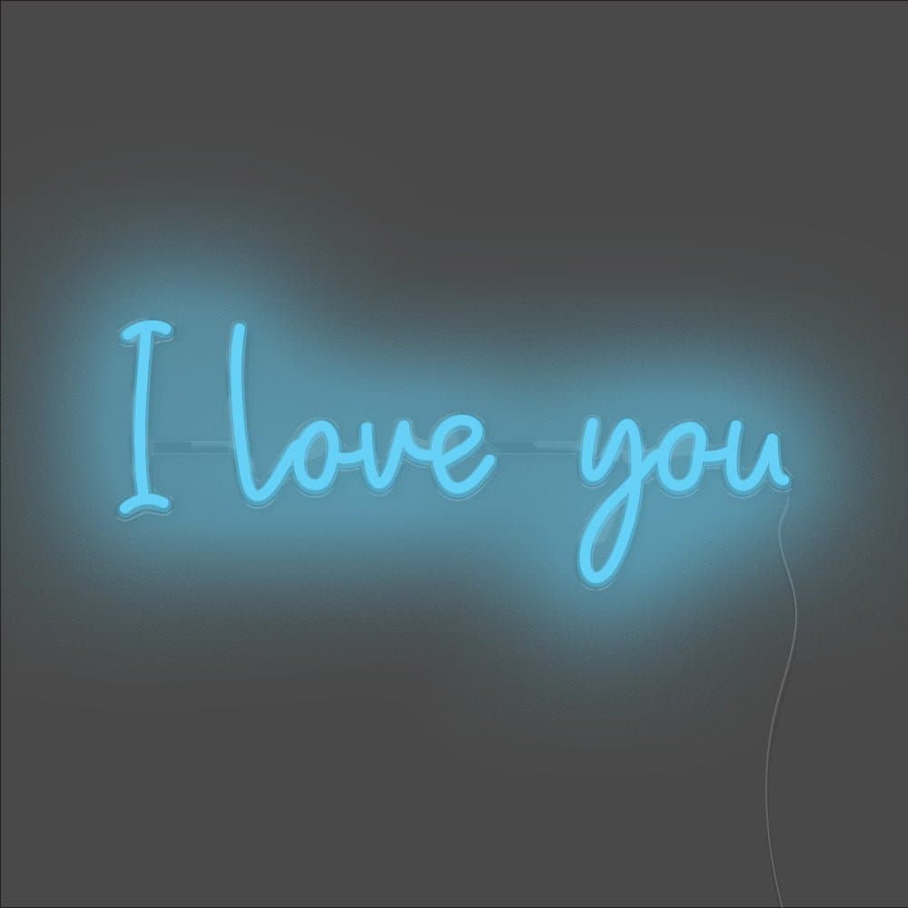 I Love You Neon Sign - Unrivaled Neon - Light Blue #color_light blue