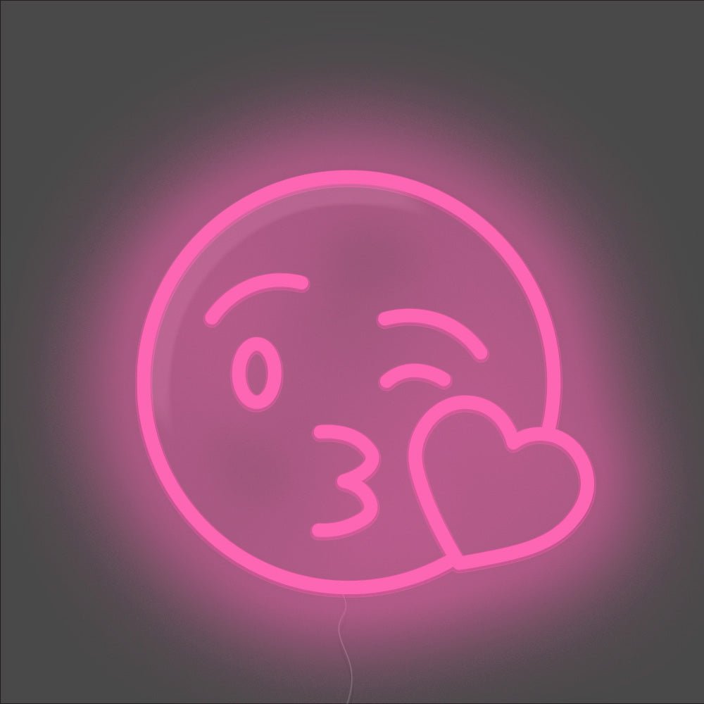 Kiss Emoji Neon Sign - Unrivaled Neon - Pink #color_pink