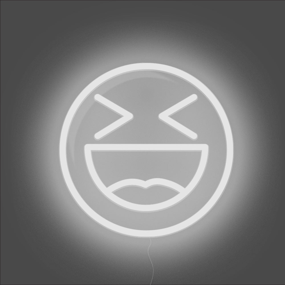 Laughing Emoji Neon Sign - Unrivaled Neon - White #color_white
