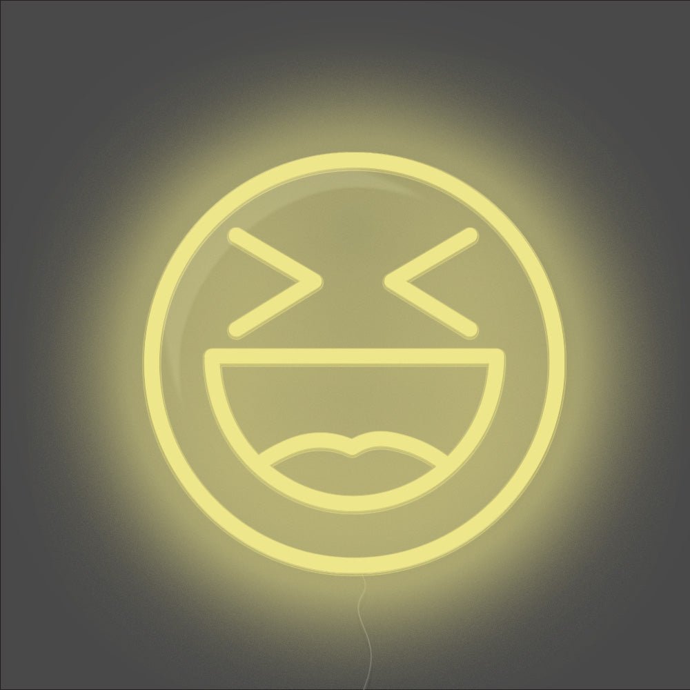 Laughing Emoji Neon Sign - Unrivaled Neon - Lemon Yellow #color_lemon yellow