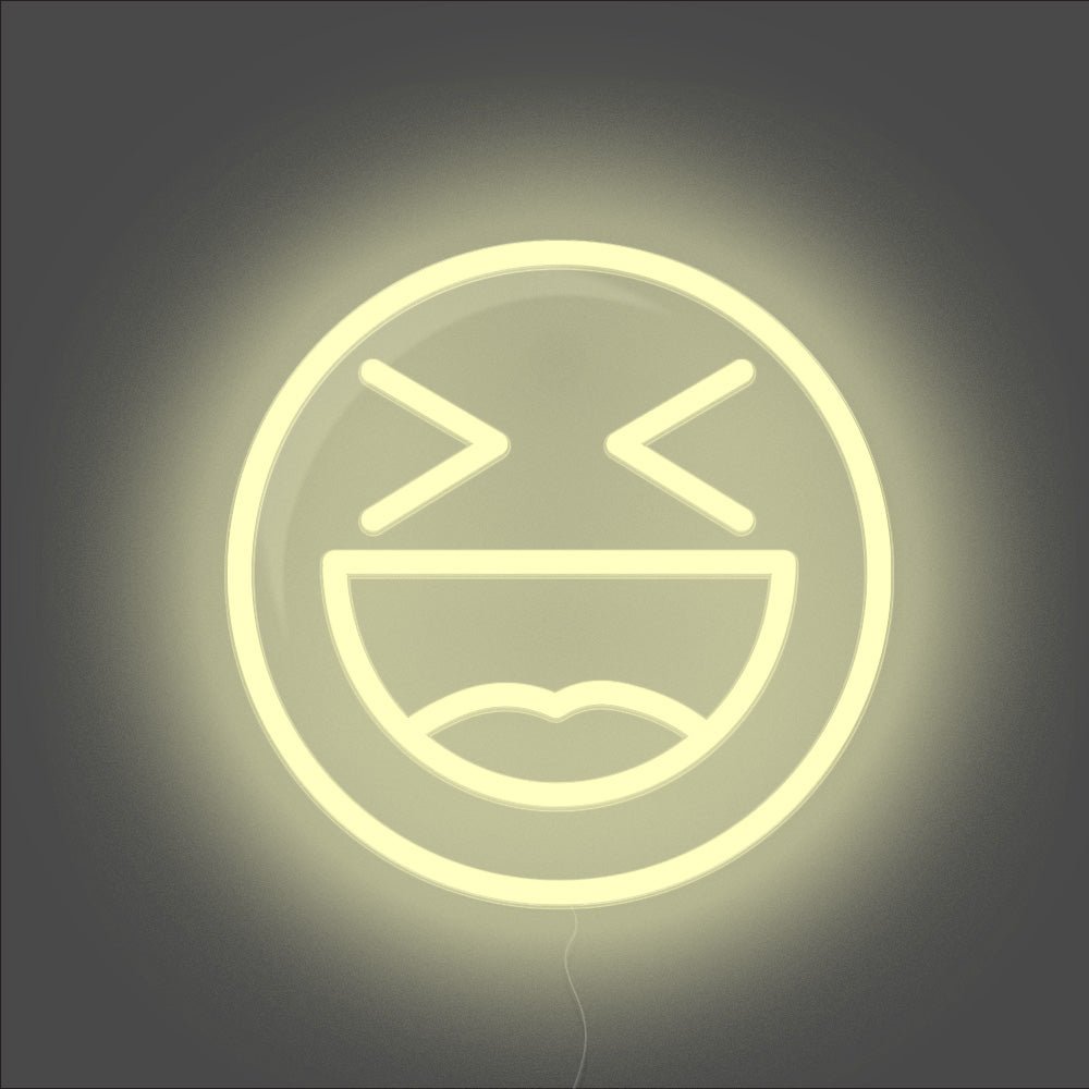Laughing Emoji Neon Sign - Unrivaled Neon - Warm White #color_warm white