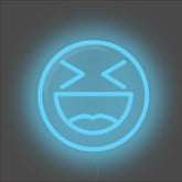Laughing Emoji Neon Sign - Unrivaled Neon - Light Blue #color_light blue