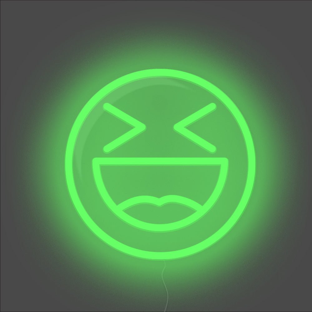 Laughing Emoji Neon Sign - Unrivaled Neon - Green #color_green