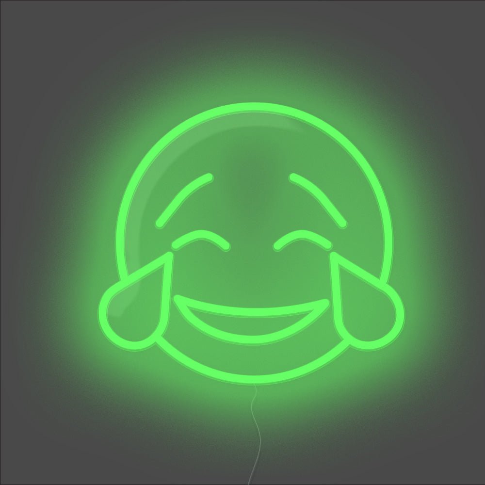 Laughing Tears Emoji Neon Sign - Unrivaled Neon - Green #color_green