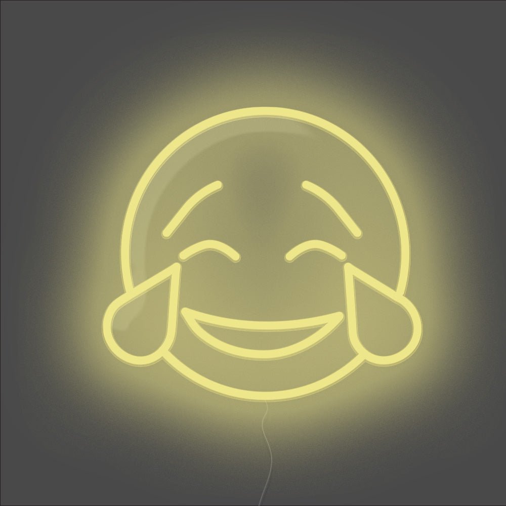 Laughing Tears Emoji Neon Sign - Unrivaled Neon - Lemon Yellow #color_lemon yellow
