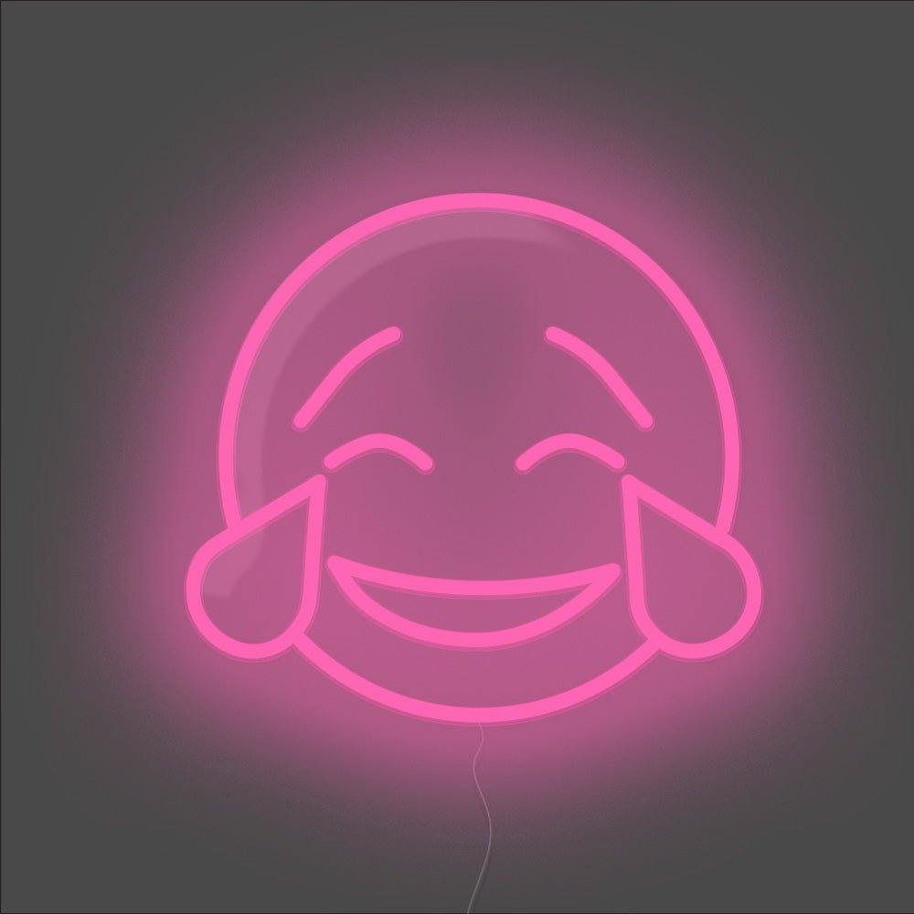 Laughing Tears Emoji Neon Sign - Unrivaled Neon - Pink #color_pink