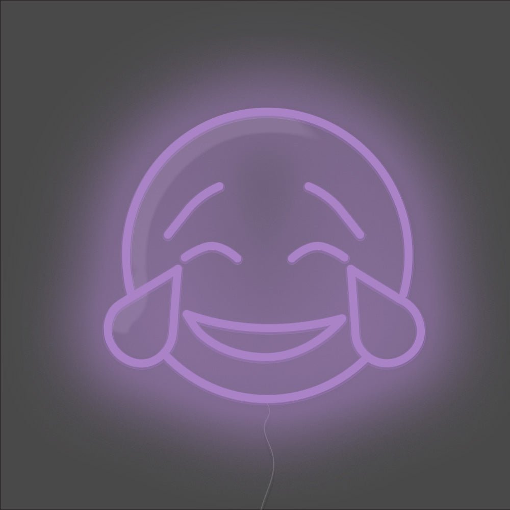 Laughing Tears Emoji Neon Sign - Unrivaled Neon - Purple #color_purple