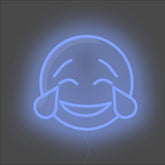 Laughing Tears Emoji Neon Sign - Unrivaled Neon - Blue #color_blue
