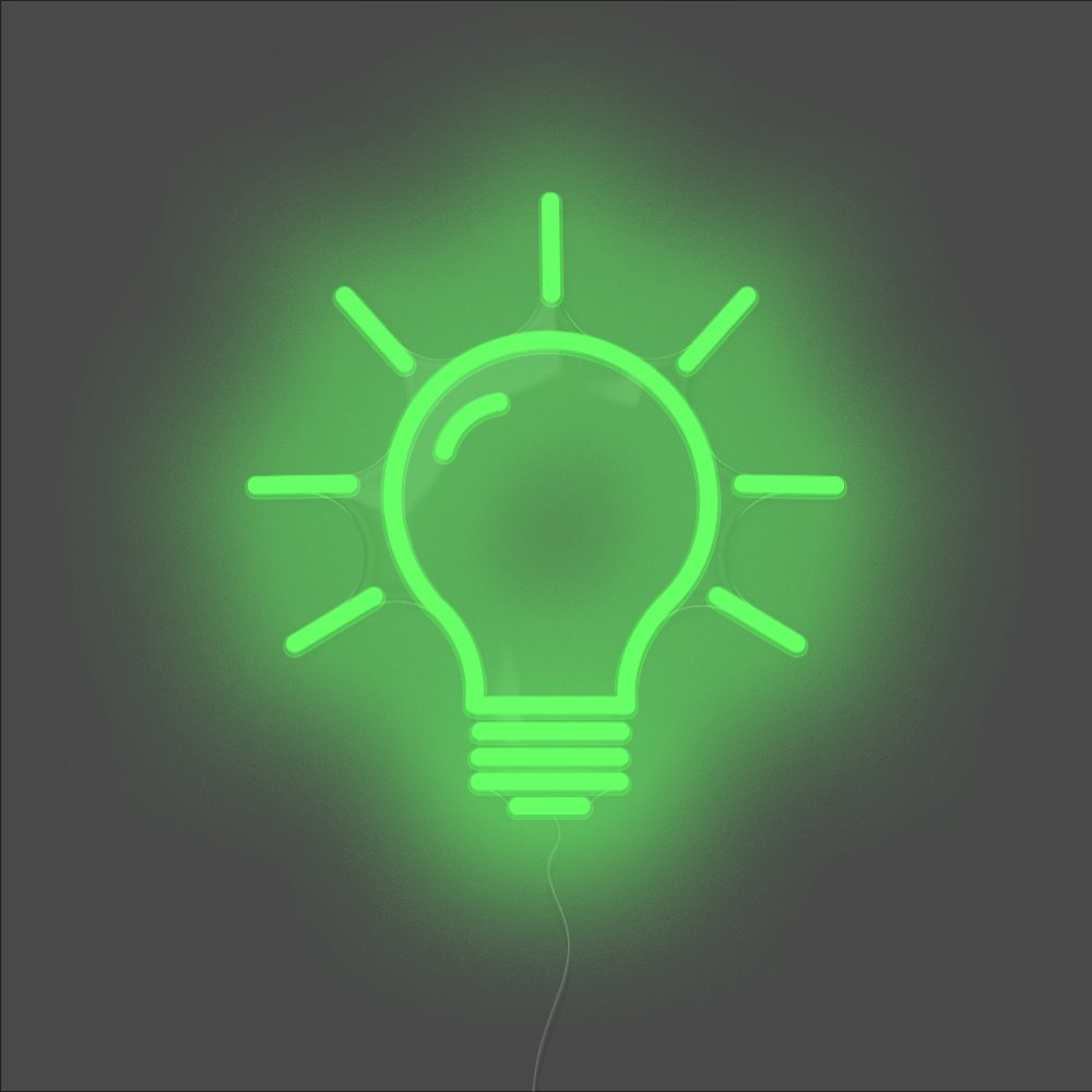 Light Bulb Neon Sign - Unrivaled Neon - Green #color_green