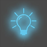 Light Bulb Neon Sign - Unrivaled Neon - Light Blue #color_light blue