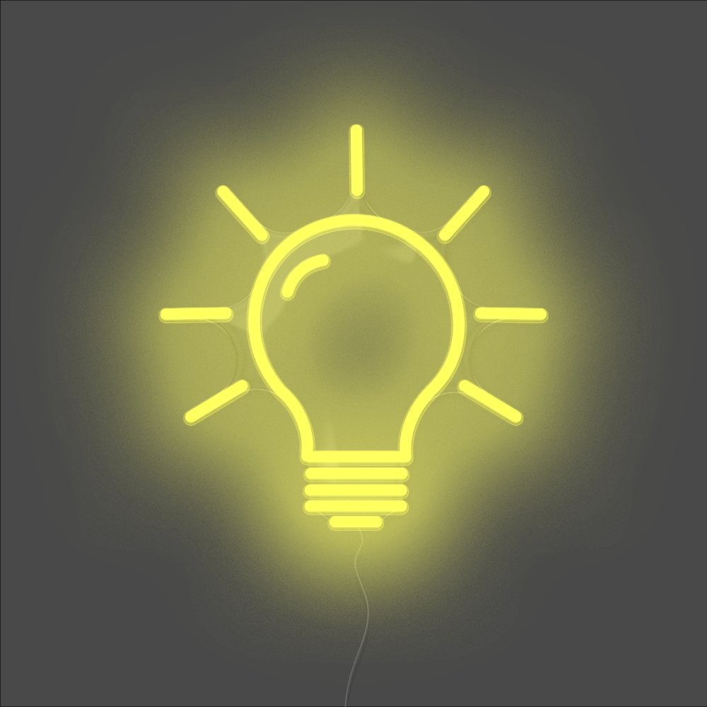 Light Bulb Neon Sign - Unrivaled Neon - Yellow #color_yellow
