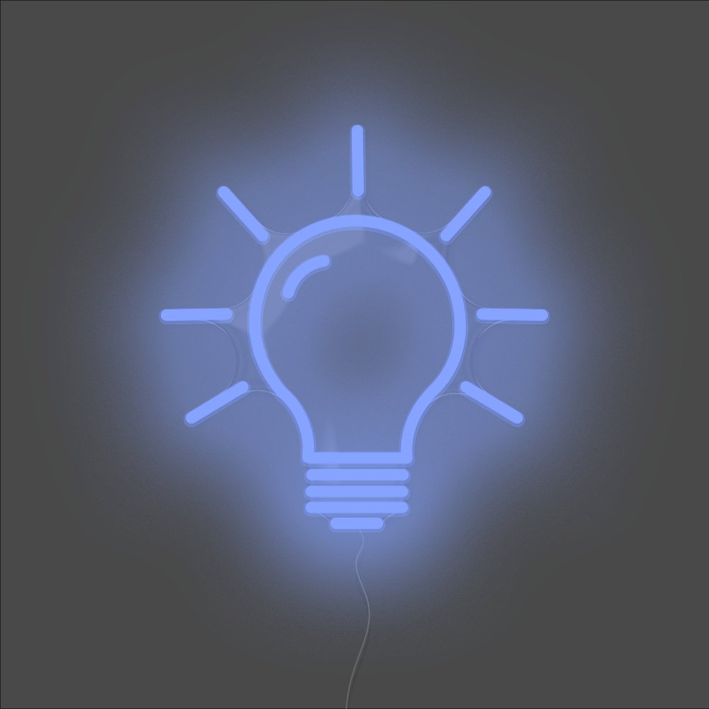 Light Bulb Neon Sign - Unrivaled Neon - Blue #color_blue