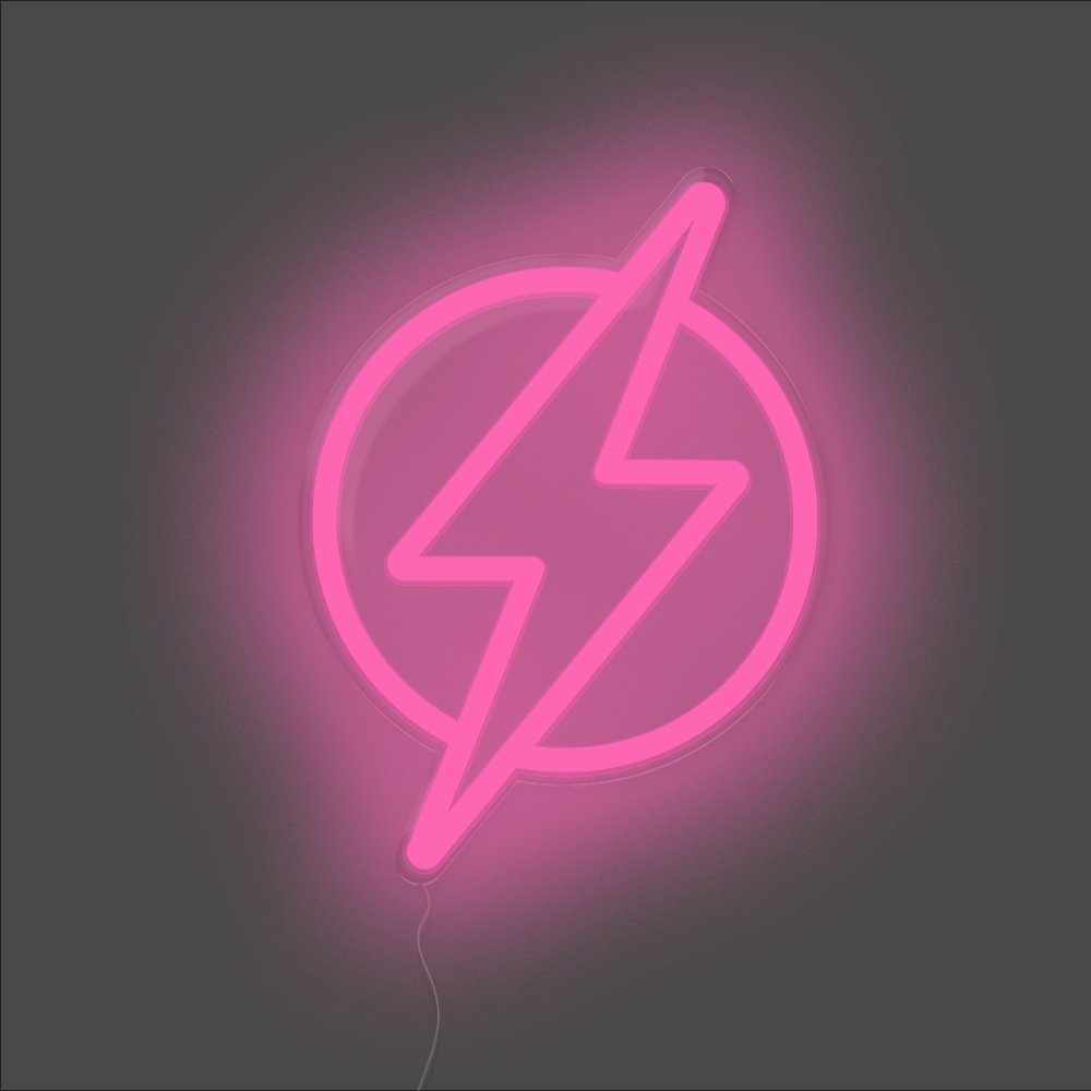 Lightning Bolt Neon Sign - Unrivaled Neon - Pink #color_pink
