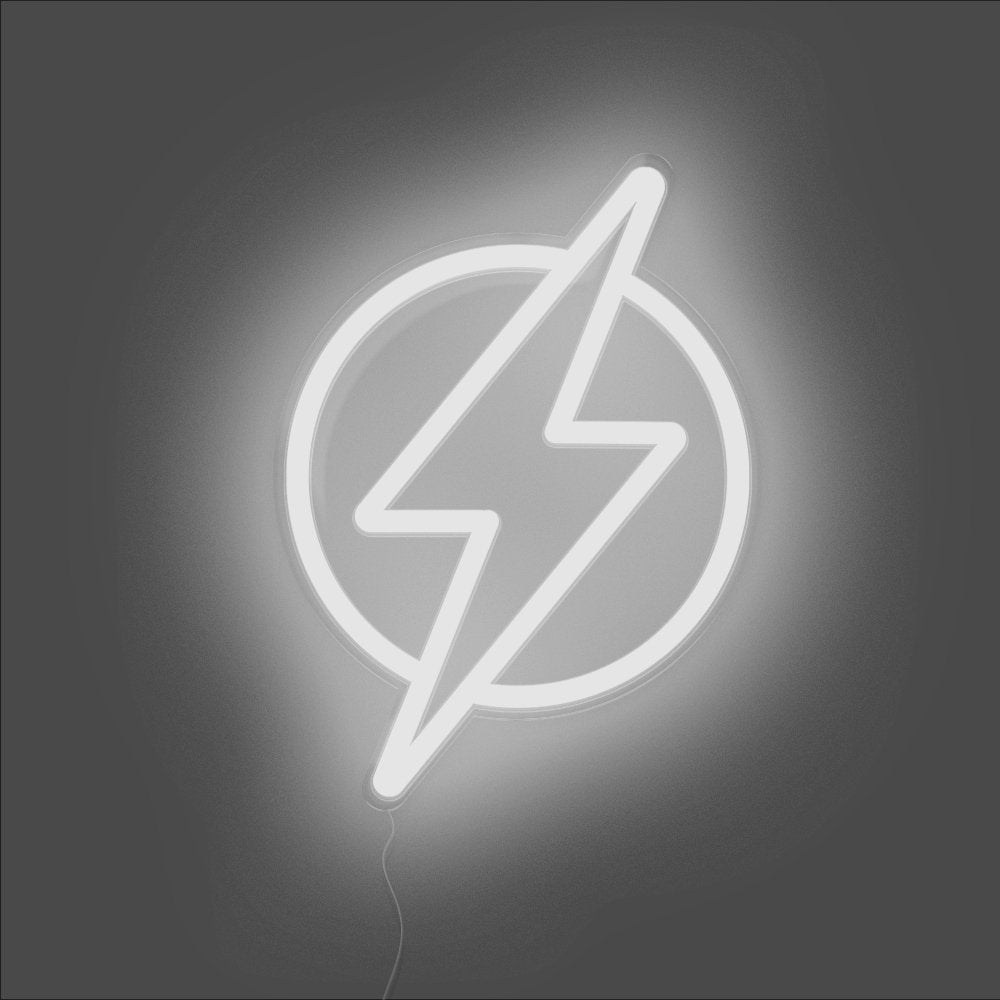 Lightning Bolt Neon Sign - Unrivaled Neon - White #color_white