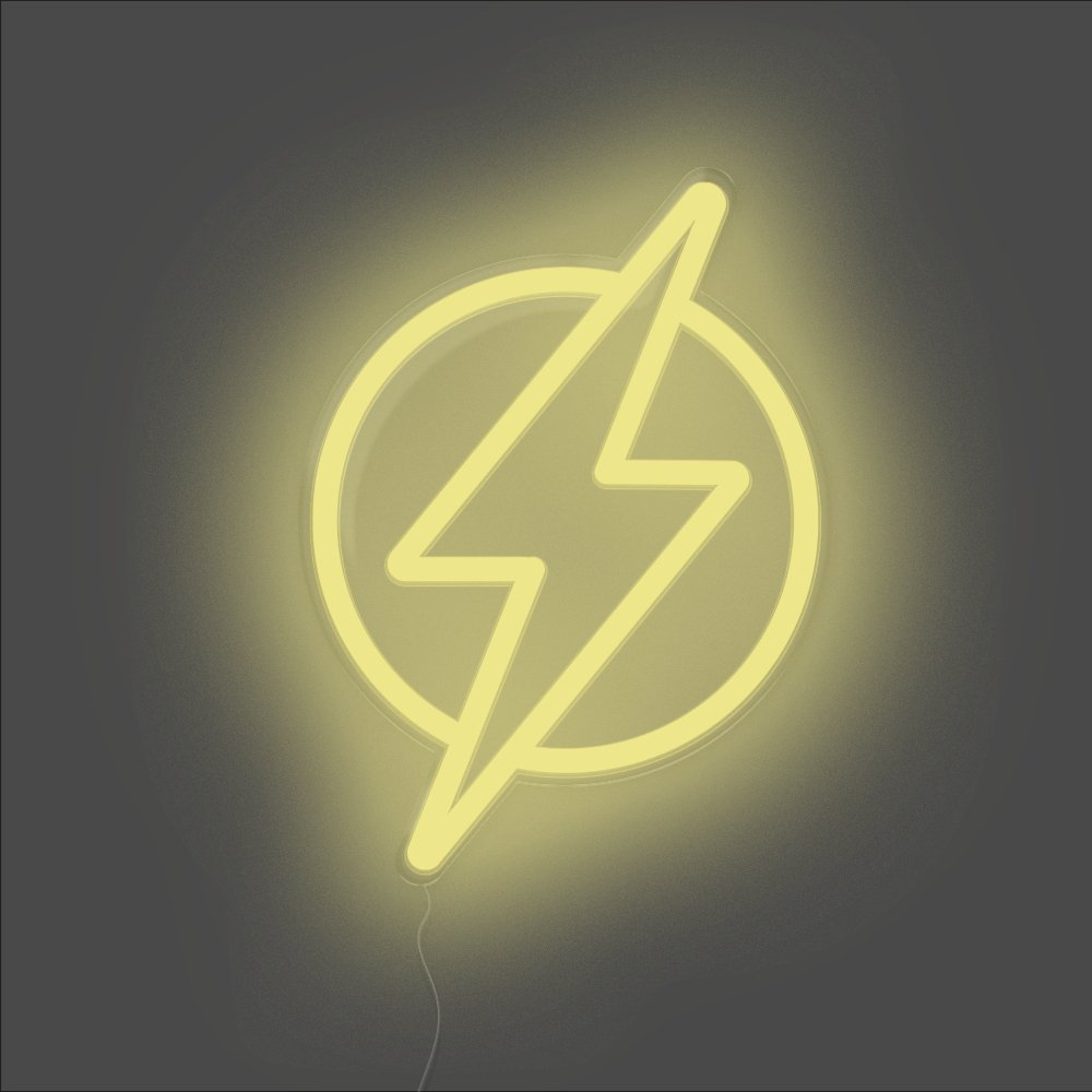 Lightning Bolt Neon Sign - Unrivaled Neon - Lemon Yellow #color_lemon yellow
