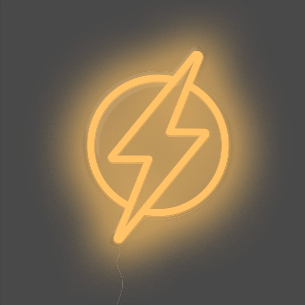 Lightning Bolt Neon Sign - Unrivaled Neon - Orange #color_orange