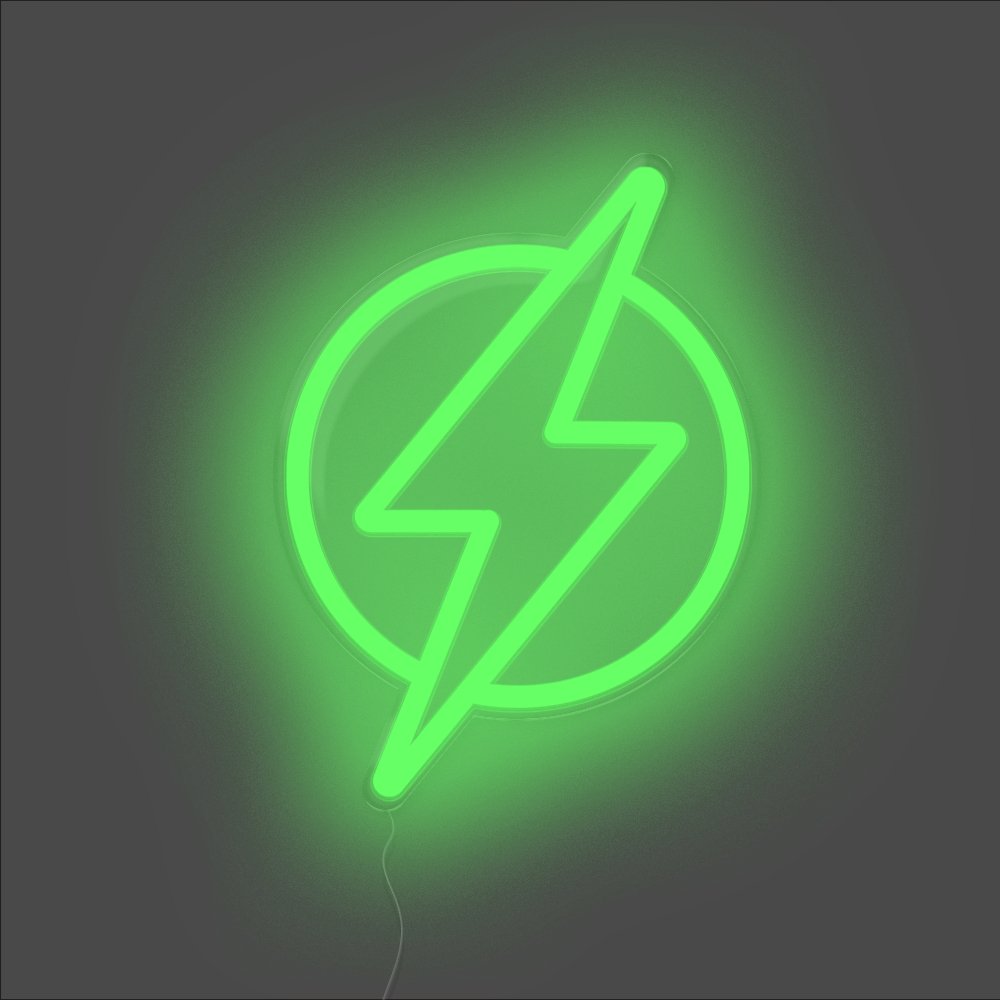 Lightning Bolt Neon Sign - Unrivaled Neon - Green #color_green