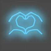 Love Heart Hands Neon Sign - Unrivaled Neon - Light Blue #color_light blue