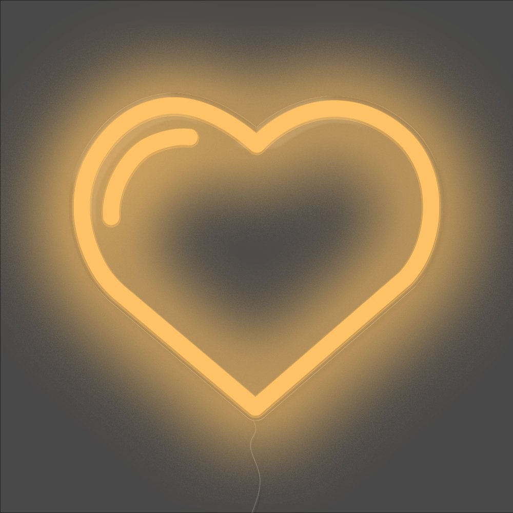 Love Heart Neon Sign - Unrivaled Neon - Orange #color_orange