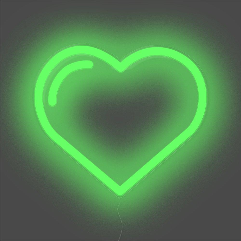 Love Heart Neon Sign - Unrivaled Neon - Green #color_green