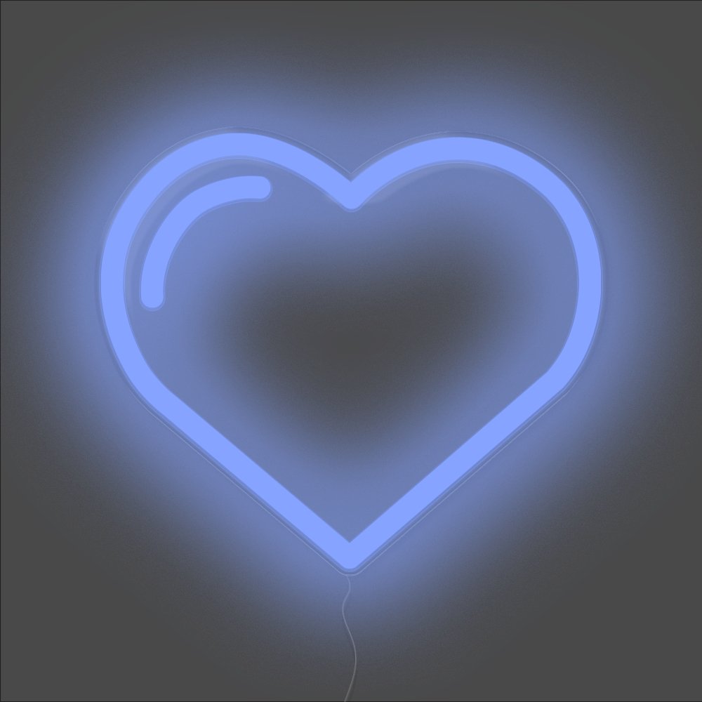 Love Heart Neon Sign - Unrivaled Neon - Blue #color_blue