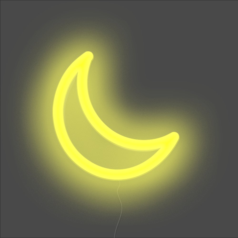 Moon Neon Sign - Unrivaled Neon - Yellow #color_yellow